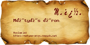 Mátyás Áron névjegykártya